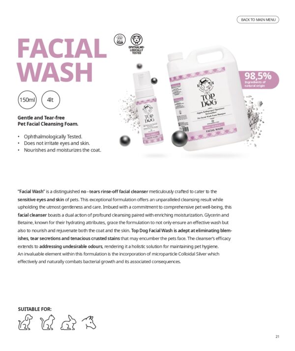 Top Dog Șampon de față pentru câini Top Dog Șampon de față pentru câini - facial wash