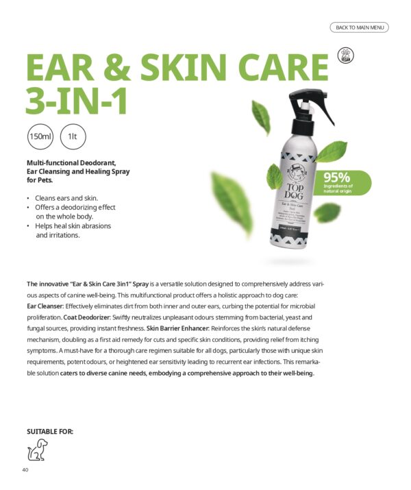 TopDog Ear & Skin Care 3in1 pentru ingrijirea urechilor și a pielii TopDog Ear & Skin Care 3in1 pentru ingrijirea urechilor și a pielii