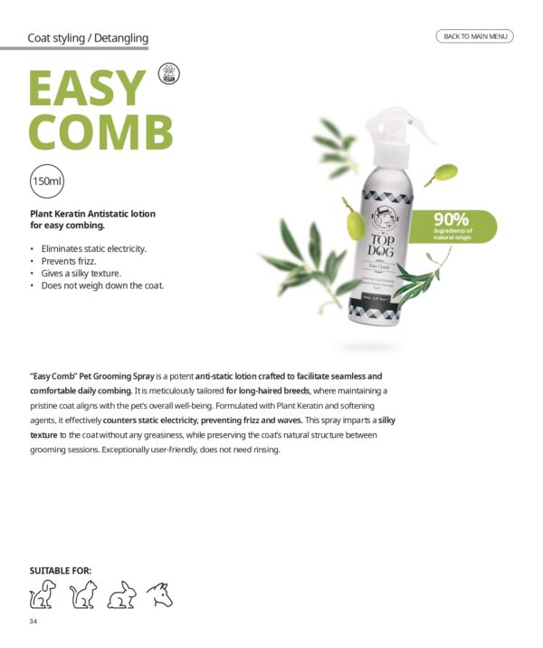 TopDog Easy Comb descalcire pieptanare usoara TopDog Easy Comb descalcire pieptanare usoara