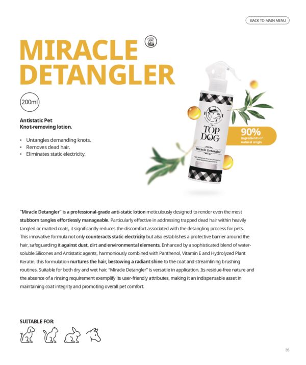 TopDog Miracle Detangler pentru descalcire TopDog Miracle Detangler pentru descalcire
