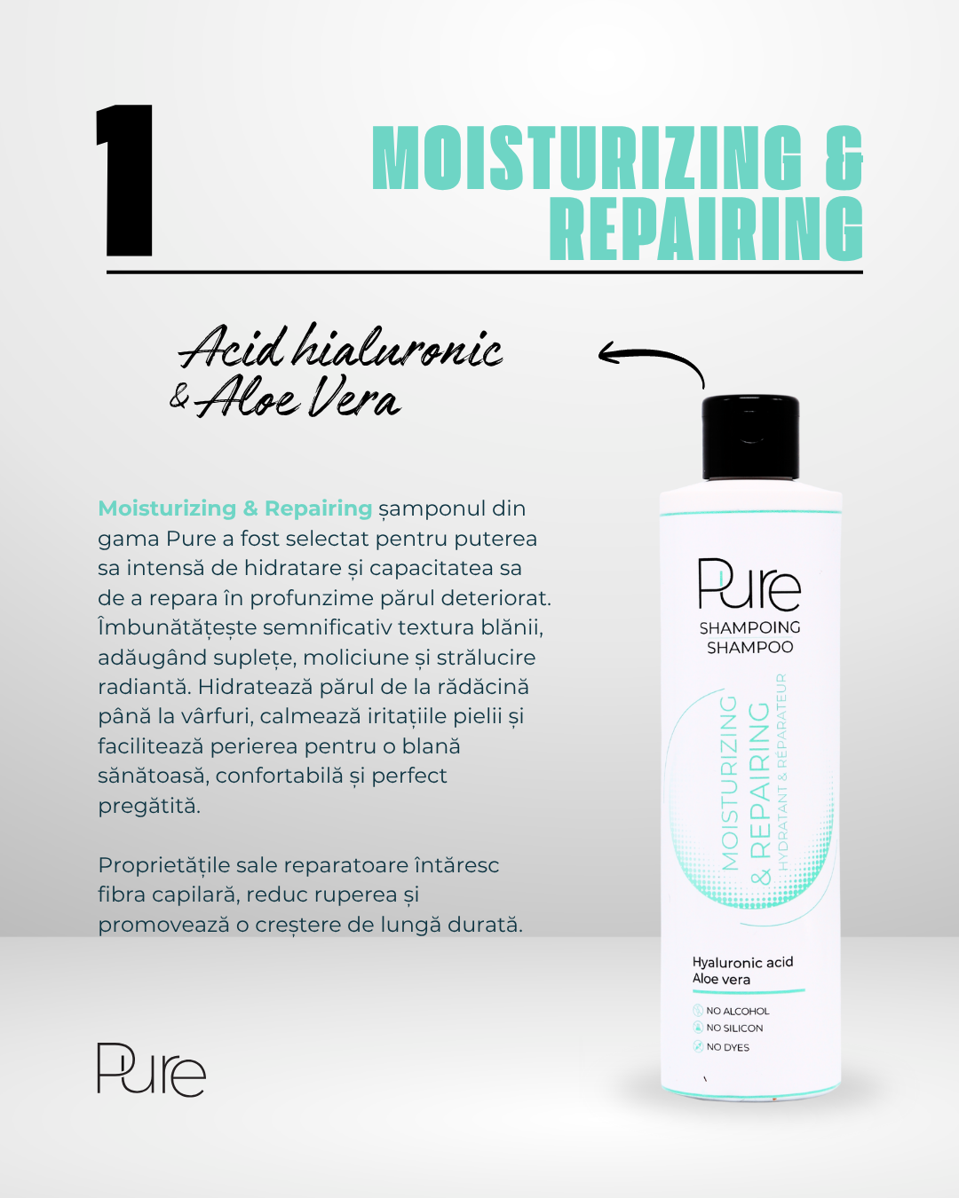 Șampon hidratant și reparator – PURE Moisturizing & Repairing