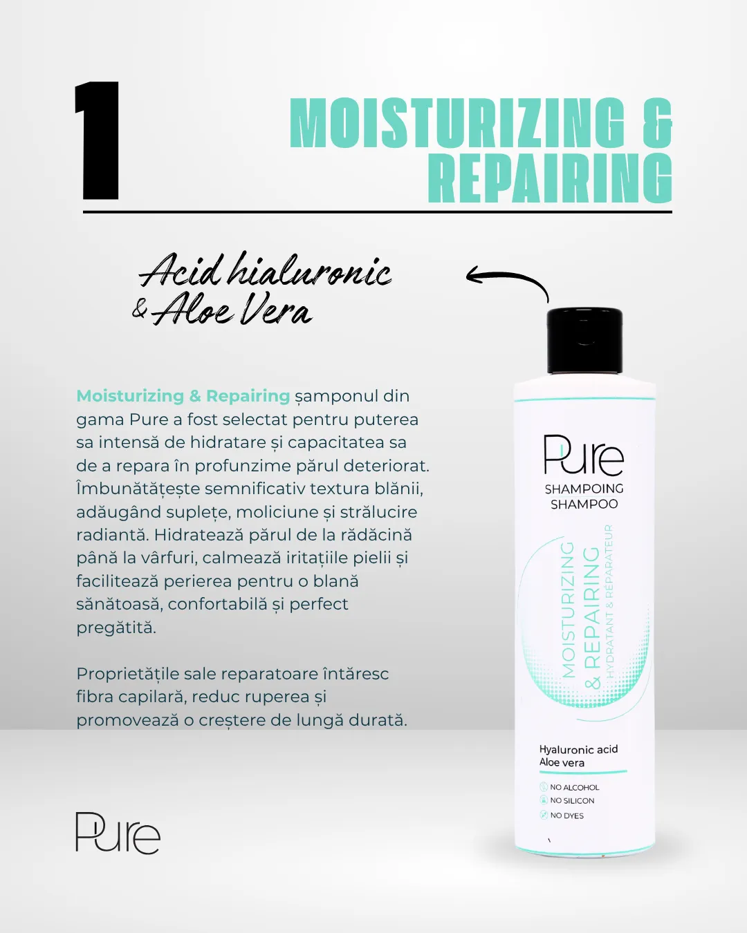 Șampon hidratant și reparator – PURE Moisturizing & Repairing