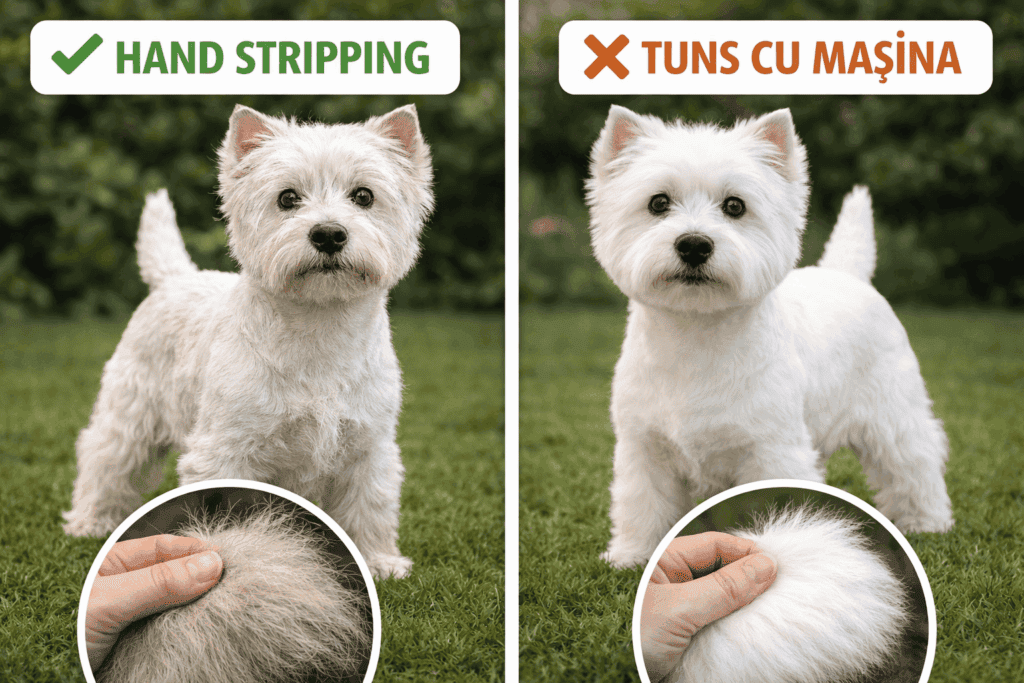 Hand stripping sau tuns cu mașina