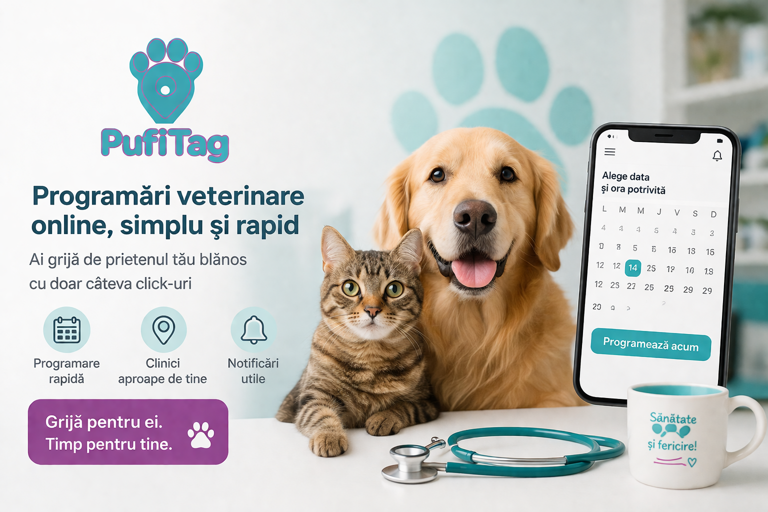 Pufitag – platforma românească ce simplifică programările veterinare
