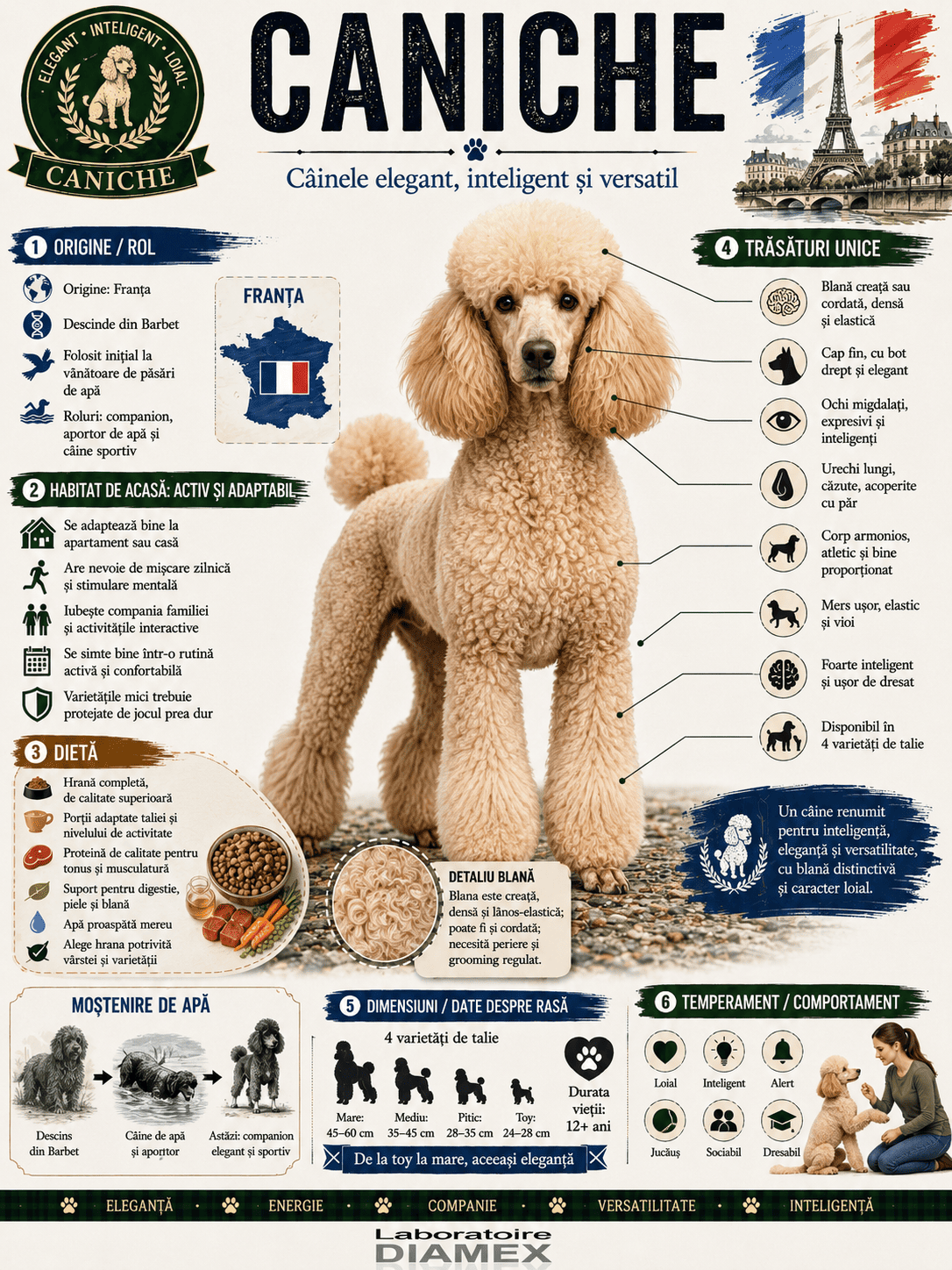Caniche origine, temperament, dietă, îngrijire și grooming pentru câinele elegant și inteligent