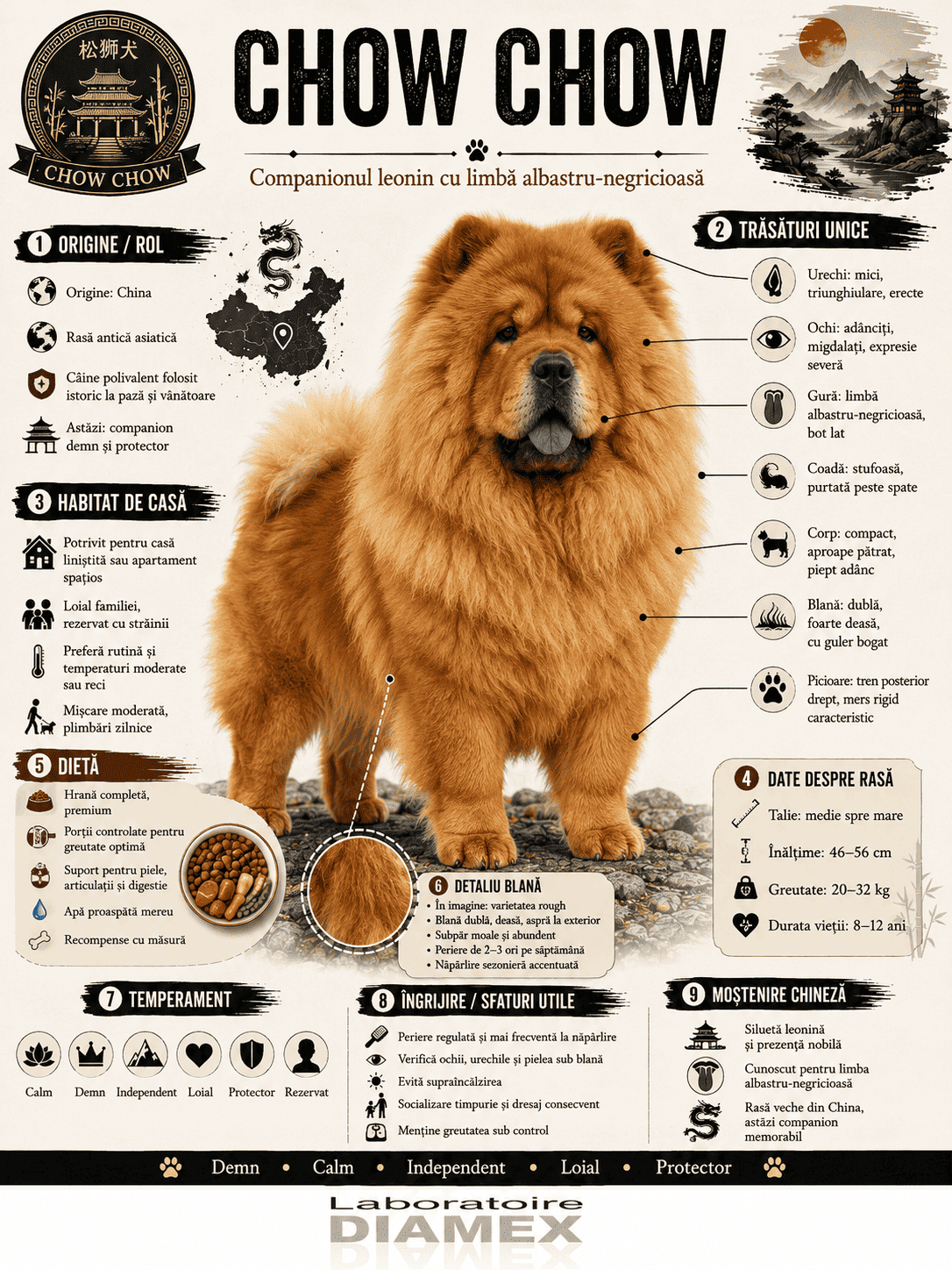 Chow Chow origine, temperament, dietă, îngrijire și grooming pentru companionul leonin