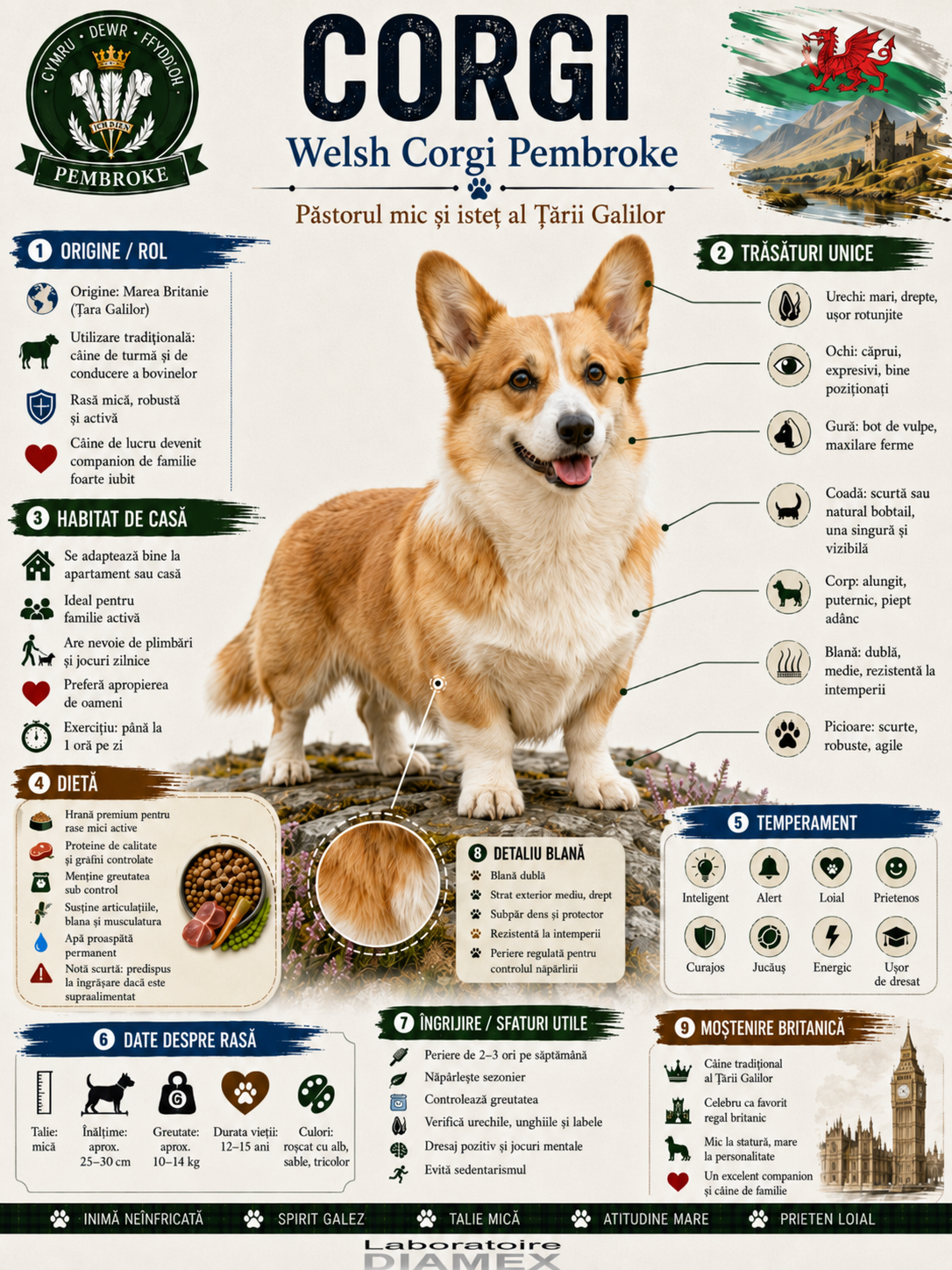 Corgi origine, temperament, dietă, îngrijire și grooming pentru Welsh Corgi Pembroke
