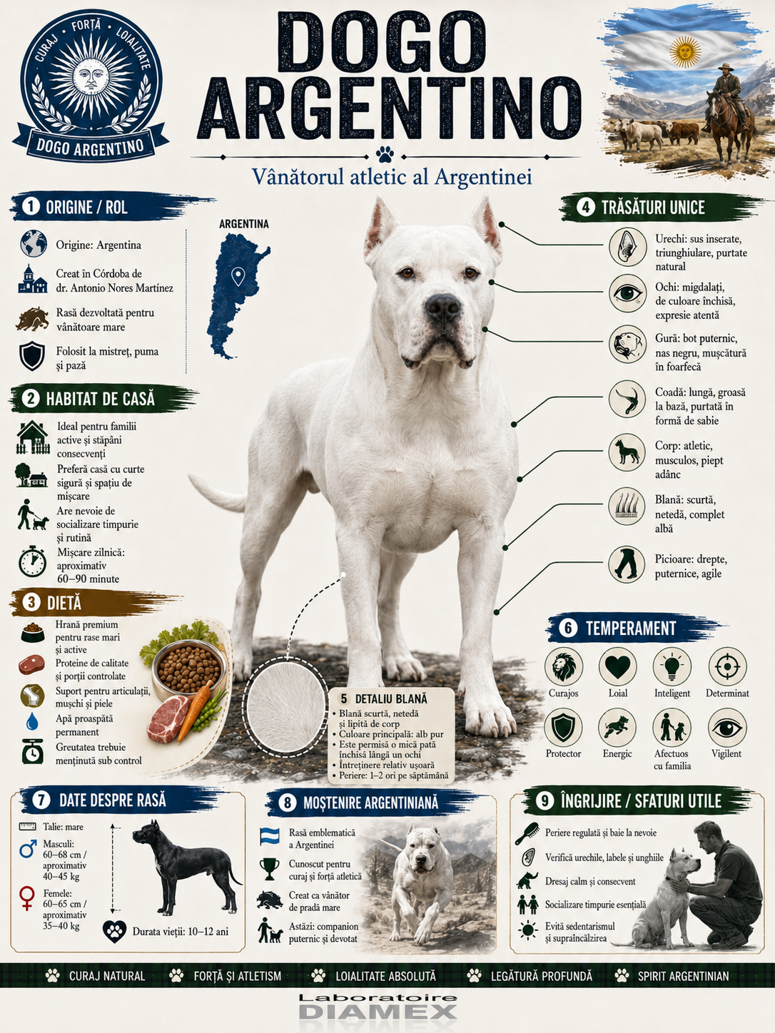 Dogo Argentino origine, temperament, dietă, îngrijire și grooming pentru rasa argentiniană