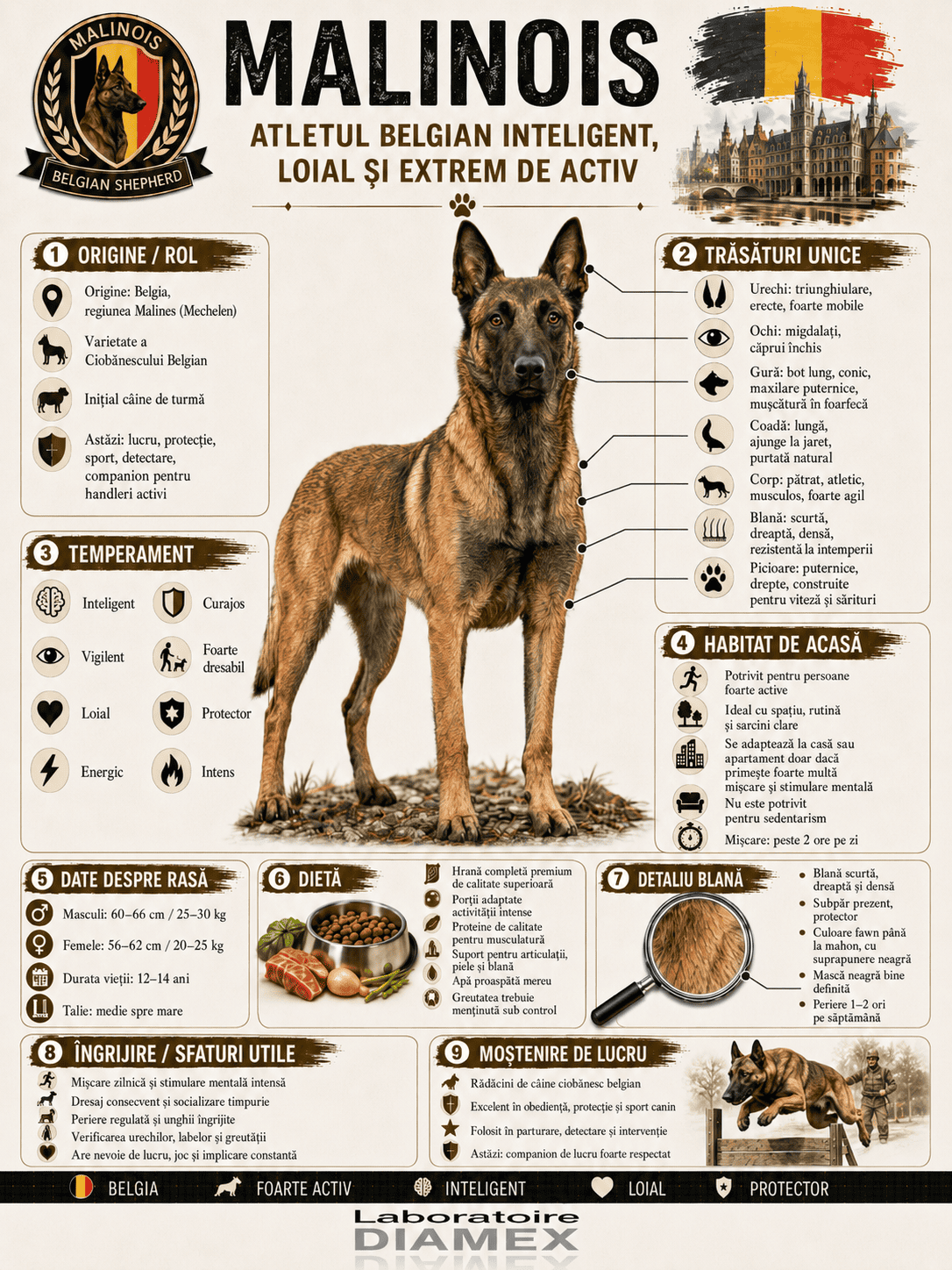 Malinois origine, temperament, dietă, îngrijire și grooming pentru Belgian Malinois